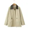 Jaqueta corta-vento de couro com gola colorida, casual retrô, moda popular Aliexpress, roupas europeias e americanas transfronteiriças