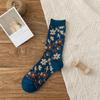 Medias calcetines de media pantorrilla de moda para mujer estilo étnico retro callejeros largos de invierno de felpa algodón [entrega de una pieza]]