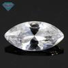 Huagang gem horse eye 12# anel de corindo branco superfície nua pedra imitação diamante folha forma artificial branco azul tesouro jóias pedra principal