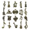 Oro kc retro notas musicales música guitarra instrumento musical diy pulsera llavero aretes colgante pulsera accesorios de joyería
