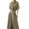Vestido camisero estilo francés estilo coreano para mujer, estilo veraniego, largo, elegante y ajustado.