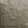 Talla en piedra Fénix en relieve mármol blanco peonía Fénix peonía relieve mural talla mármol dragón y fénix relieve