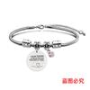 Pulsera Europea y Americana Transfronteriza Acero Inoxidable Pulsera Hueso de Serpiente Conmemorativa del Día del Maestro Regalo Festivo Diamante Rosa Grabado Pulsera de Acero de Titanio