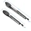 Pinzas de Silicona para Sartenes Antiadherentes de Cocina, Resistentes a Quemaduras y Altas Temperaturas, Set Especial para Barbacoa y Filetes en Casa, Pinzas para Alimentos de Acero Inoxidable