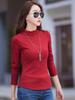 82358 Camiseta Interior para Mujer Manga Larga Cuello Medio Tortuga Talla Grande Más Fácil de Combinar Estilo Otoño e Invierno Tops Cálidos