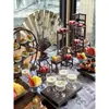 Mesa de Postres China Adornos Soporte de Exhibición Compromiso Boda Montaje de Mesa Bandeja Estantería Decoración de Boda Descanso para el Té Soporte para Pasteles