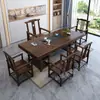 Nova Mesa de Chá de Madeira Maciça Estilo Chinês Placa Grande Conjunto Integrado de Mesa de Chá e Cadeira Combinação Mesa de Armazenamento de Chá para Escritório Doméstico