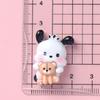 Cachorro feliz caricaturesco brillante accesorios de resina DIY joyería pasador hecho a mano funda de teléfono taza de agua tocado al por mayor