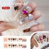 Esmalte de uñas exclusivo transfronterizo Parche de uña postiza de cuadros con pedrería Día de San Valentín ventas directas de fábrica de esmalte de uñas