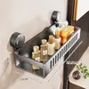 Estante de almacenamiento para baño, organizador de baño de pared sin taladro, bandeja de pared para inodoro, lavabo, lavado de manos y área de ducha
