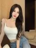 Sling de Seda Gelo Costas Lindas Lingerie Cor Pura Versátil Top Tubinho Verão Roupa Íntima com Bojos Push-Up Regata Modeladora para Mulheres Envolver o Peito