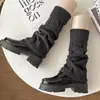 Calcetines de punto holgados estilo coreano para mujer, calentadores de piernas adelgazantes y cálidos para otoño e invierno, adecuados para botas de nieve, calcetines JK para mujer