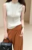 Elegante Chaleco de Punto sin Mangas con Cuello Redondo para Mujer, Nuevo Top Base Versátil de Corte Ajustado para el Trabajo, Estilo de Color Sólido