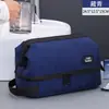 Neceser de viaje para hombre de negocios con diseño de compartimento de doble capa, organizador de gran capacidad para cosméticos y artículos de tocador