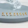 Titanio F136 Chapado en Oro de 18K Uña de Labio Uña de Oreja Luna Estrella Amor Rayo Aleación de Titanio G23 Joyería para Perforar Uña de Oreja