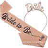 Diadema con correa de hombro con purpurina en oro rosa para despedida de soltera, ideal como regalo para novia.