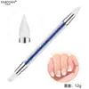 Pluma de Silicona para Manicura Doble Punta Pluma de Cristal Palo para Presionar y Difuminar Polvo de Espejo Mágico Pegamento para Esculpir Uñas Herramienta Especial para Uñas