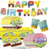 Suministros para Fiesta Temática de Bob Esponja Transfronterizos Decoraciones de Cumpleaños Cuadradas Amarillas Mantel y Servilletas Desechables