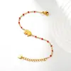 Pulsera de cuentas de semillas de esmalte de colores para joyería transfronteriza, pulsera versátil simple de oro de 18 quilates con forma de cruz, corazón, elefante para mujer