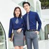 Camisa Masculina Moda Multicolorida Roupa de Negócios Manga Longa terno Camisa Feminina Roupas de Trabalho Vendas de Imóveis de Professores Logotipo Bordado