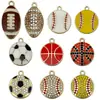 Aleación de Zinc Esmalte Pelotas Deportivas Colgantes Béisbol Fútbol Charms para Collar Llavero Accesorios de Joyería