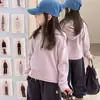 Sudadera de forro polar para niña, manga larga, ropa de invierno para niños mayores, nuevo diseño de otoño e invierno, suéter versátil estilo coreano, atuendo moderno