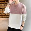 Suéter nuevo para hombre, primavera y otoño, camiseta de manga larga que combina con todo, jersey de cuello redondo, camisa básica informal, top holgado estampado de moda.