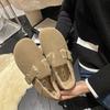 Zapatos Birkenth de invierno forrados de vellón para mujer 2024 Otoño e Invierno Nuevos Cálidos Resistentes al frío Zapatos casuales de algodón sin cordones