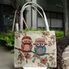 Bolsa de Lona Bordada a Doble Cara con Alambre Dorado de Pavo Real, Bolso de Doble Asa, Bolso de Compras de Gran Capacidad, Nuevo Estilo Étnico, Bolsa de Viaje