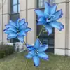 3 Lírios Dourados Estilo Monet Flores Artificiais para Casamento e Decoração de Casa Flores Magnólia Falsas Atacado