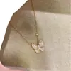 Galvanoplastia em Ouro Real, Colar Borboleta Cheio de Pedras Populares do Xiaohongshu para Mulheres, Estilo Retro de Luxo Leve de Alta Qualidade, Peça Única Dropshipping