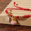 Pulsera de Cerámica Jingdezhen Zodiac Conejo para Mujer Diseño de Nicho Ins Aspecto de Alta Gama Pulsera de Estudiante Estilo Antiguo Cumpleaños