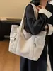 Bolsa de Invierno de Gran Capacidad para Estudiantes Femeninas que Van a Clase Bolso de Hombro de Terciopelo Bolsos Versátiles Casuales de Hombro