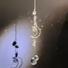 Pegador de Sol Transfronteiriço, Pingente Lustre de Cristal Lua de Latão, Decoração de Varanda, Presente de Aniversário