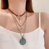 Collar de Plumas Retro Estilo Bohemio Cadena de Clavícula Multicapa para Mujer