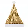 Sombrero de Navidad con Lentejuelas en Forma de Diamante Transfronterizo Sombrero Reflectante de Papá Noel Gorro de Disfraz para Fiesta de Bar Adorno para la Cabeza de Navidad