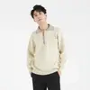 Suéter de malha de alta qualidade, novo estilo de outono, color-block, gola polo, meio zíper, manga longa, jaqueta suéter casual da moda masculina