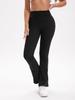 Pantalones de Yoga Elásticos de Bolsillo con Botón Más Vendidos Pantalones Largos Ropa de Trabajo Levanta Glúteos de Cintura Alta Fitness Deportivo Secado Rápido Pantalones de Campana K091