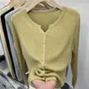 Cardigan de punto de canalé suave, versátil, ligero, color liso, con núcleo hilado, manga larga, nuevo top para mujer