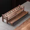 Estante para Tazas de Té de Nogal Estante de Almacenamiento Doméstico Chino Estante Antiguo de Escritorio Estante de Almacenamiento para Tetera de Arena Morada