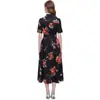 Comercio Exterior Transfronterizo Tk Ropa para Mujer: Estilo Elegante y Femenino, Cuello Solapa, Espalda Descubierta, Ceñido a la Cintura, Adelgazante, Estampado, Sin Mangas, Malla, Dobladillo Amplio, Vestido de Longitud Media