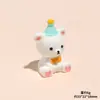 Oso de Sombrero de Copa Dibujo Animado Animal Muñeco DIY Decoración de Coche Escritorio Adornos Pequeños Colgante Llavero Accesorios de Resina