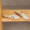Jinbukang cm/piel de oveja/verano Baotou medias zapatillas de mujer de moda versátiles fondo suave fideos suaves con cuero romano de verano