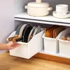 Caixa Organizadora Estreita e Longa para Armário de Cozinha Transparente Cosméticos Organizador de Mesa Caixa para Guardar Diversos Cesto de Armazenamento de Ângulo Reto