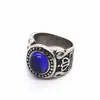 Anillo Retro Europeo y Americano Transfronterizo para Hombre con Piedra Preciosa Anillo Cuadrado de Rubí Dominante Hip-hop Fundido