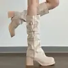 Botas pantalón convertibles, punta redonda, botas de caña alta, plataforma impermeable, botas que aumentan la altura para mujeres menudas, Botas Martin de tacón grueso