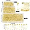 Nuevo pasador de plátano dorado de 38 mm multitaladro con caja, etiqueta de ropa fija, hebilla decorativa con forma, suministro