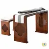 Mesa y Taburete de Madera Maciza para Guqin, Mesa de Resonancia, Mesa Zen de Caligrafía de Nuevo Estilo Chino, Mesa de Cultura Tradicional China, Mesa para Copiar Escrituras y Caligrafía, Mesa y Taburete para Guzheng