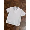 Estilo Old Money Moda Masculina Textura de Punto de Alta Gama Manga Corta Verano Nuevo Ajuste Delgado Cuello Camisero Polo para Hombre