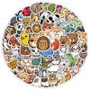 100 Adesivos de Grafite de Animais Pequenos Fofos de Desenho Animado, Crianças Gostam de Decoração de Mesa de Caderno Lote de Adesivos Impermeáveis
